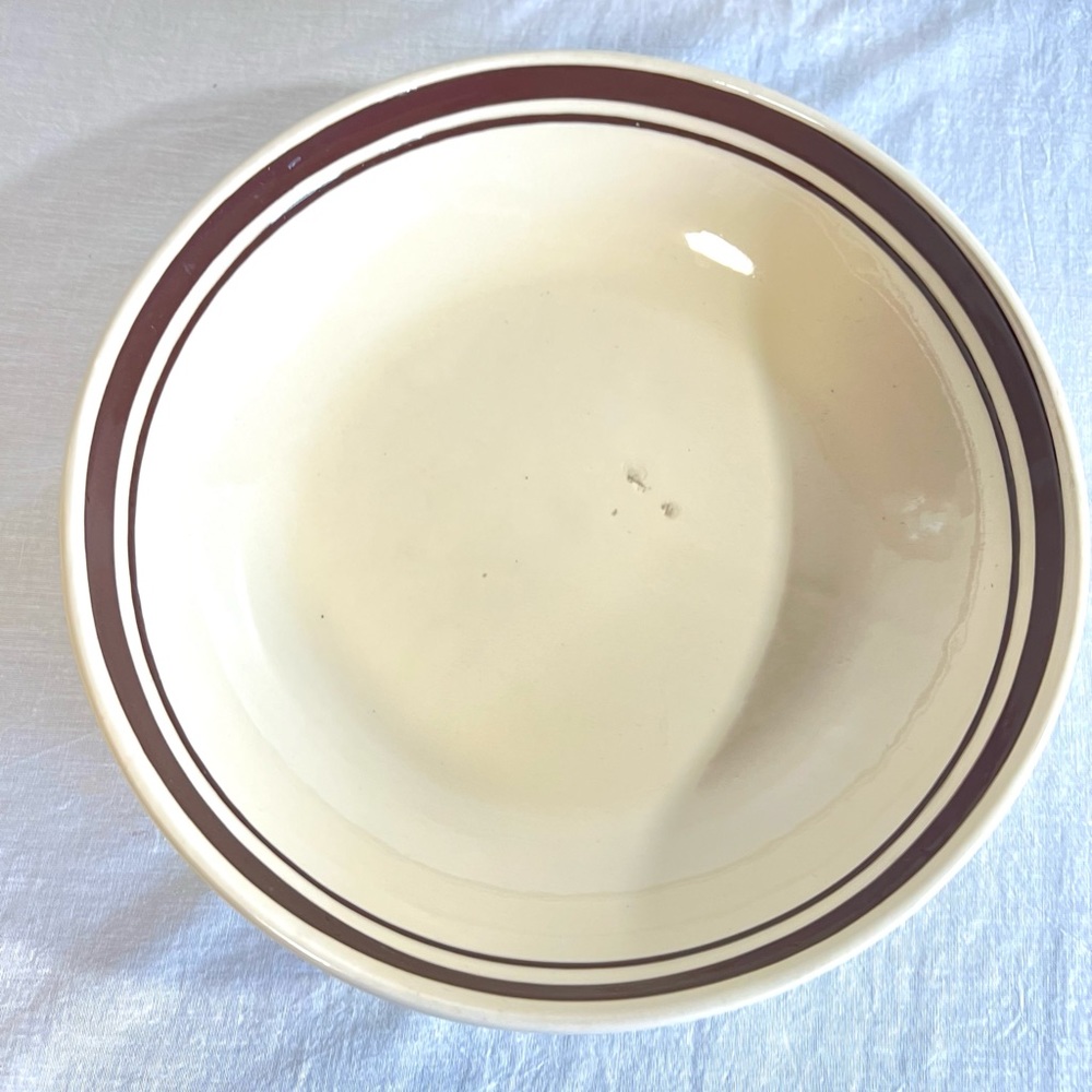 Vintage USA pasta bowl brown stripe decor replacement